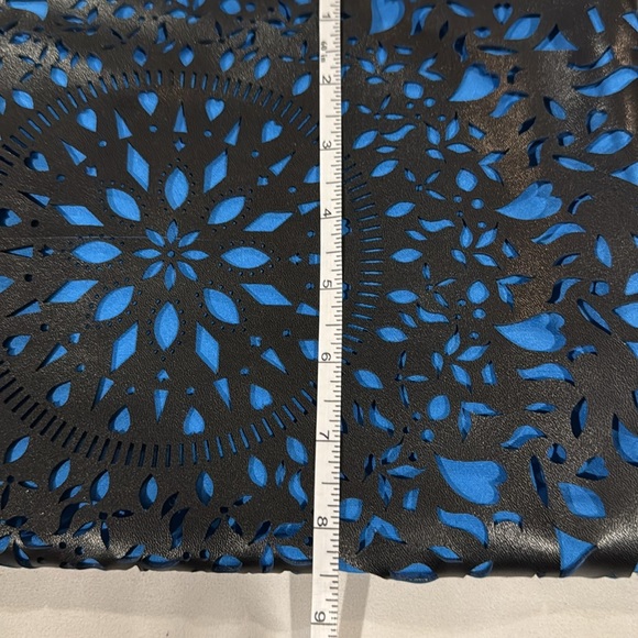 Carlos Santana Black Magic Blue & Black Laser-Cut Clutch - Picture 10 of 10